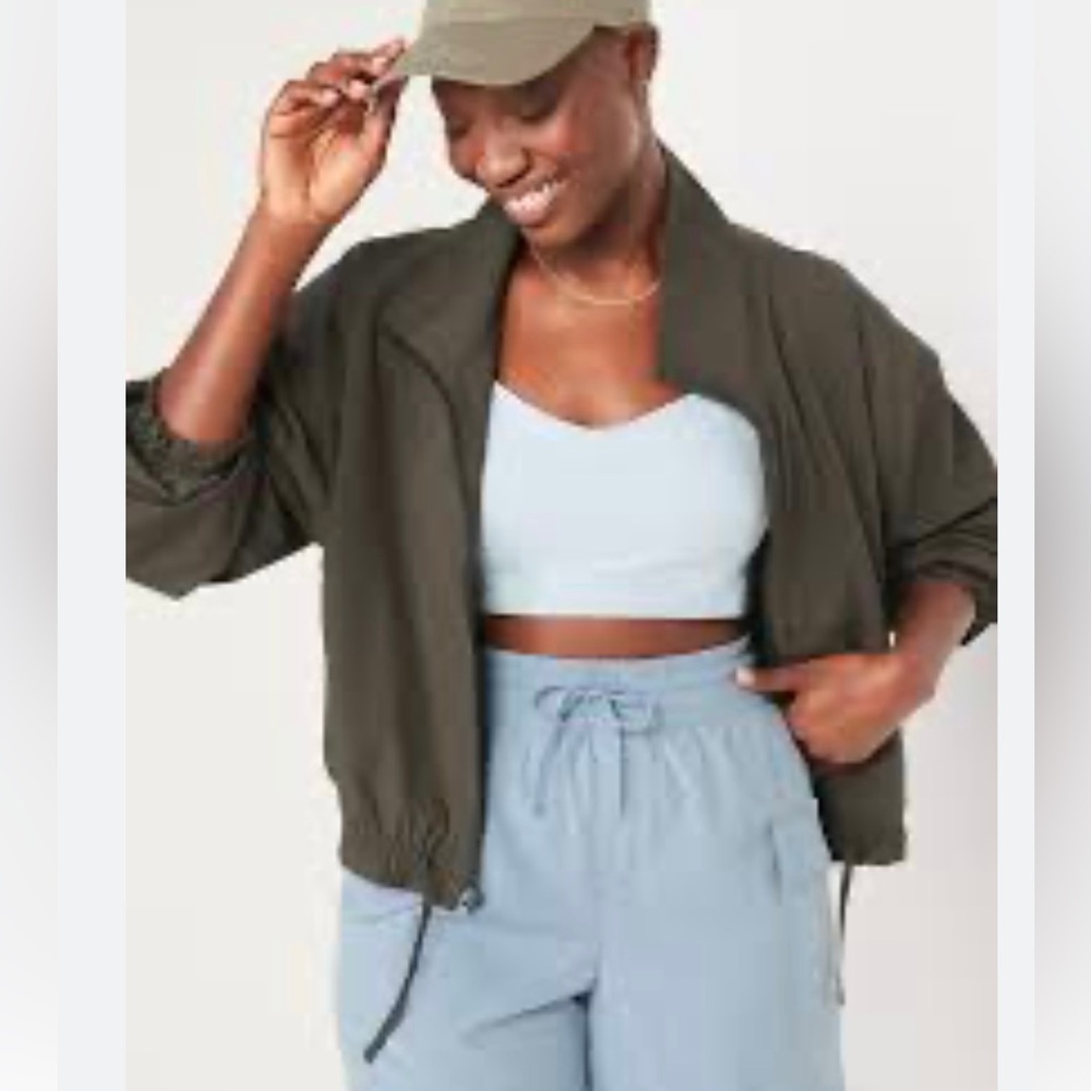 Stretch Tech Loose cropped zipper jacket old navy